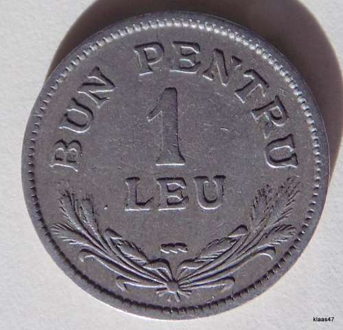 Romania coin - 1 Leu - Ferdinand I - 1924 - Copper-nickel