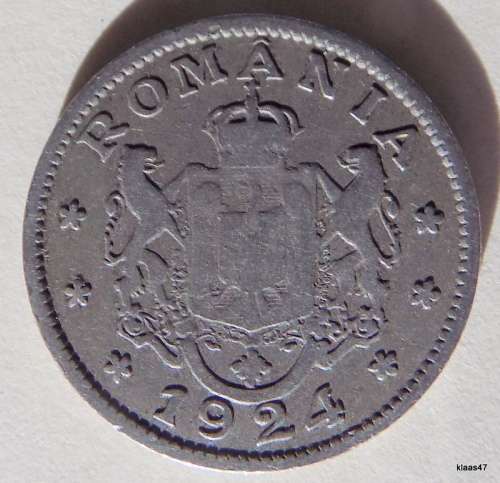 Romania coin - 1 Leu - Ferdinand I - 1924 - Copper-nickel
