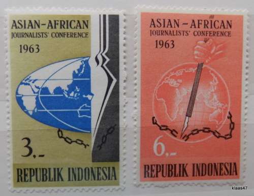 Indonesia - 1963 - Journalist Conference - 2 Unused stamps