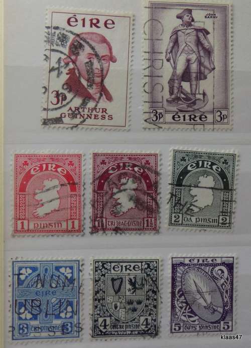 Ireland - Mixed lot of 8 used stamps (mostly definitives)