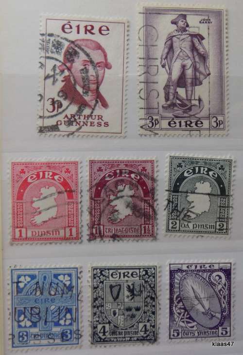 Ireland - Mixed lot of 8 used stamps (mostly definitives)