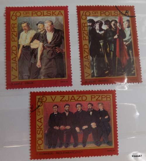 Poland - 1968 - `5th Polish United Workers Conference` - Set of 3 cancelled stamps