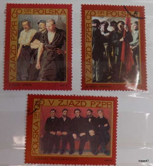 Poland - 1968 - `5th Polish United Workers Conference` - Set of 3 cancelled stamps
