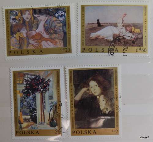 Poland - 1969 - Contemporary Polish Paintings - 4 cancelled stamps