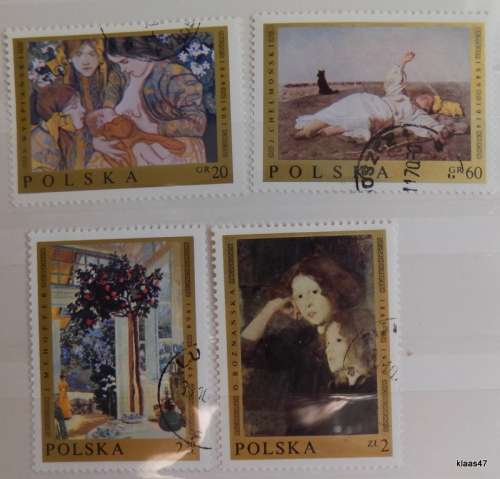 Poland - 1969 - Contemporary Polish Paintings - 4 cancelled stamps