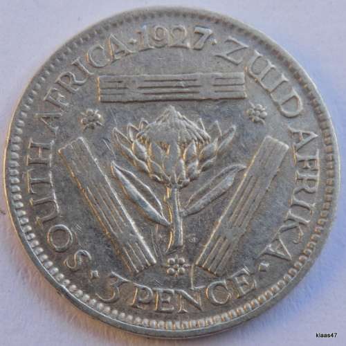 South Africa - 1925 -  George V - Protea 3d - Silver
