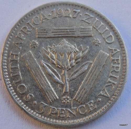 South Africa - 1925 -  George V - Protea 3d - Silver