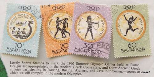 Hungary - 1960 - Summer Olympics Rome - 4 used stamps