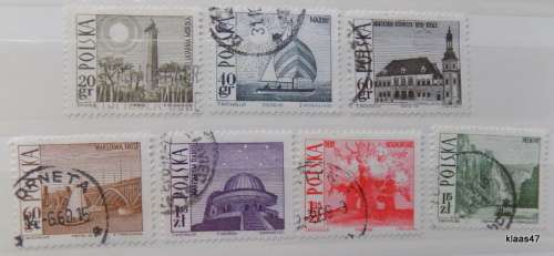 Poland - 1966 - Tourism - 7 used stamps