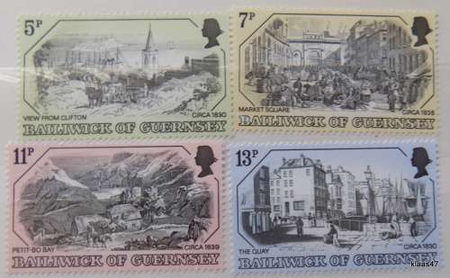GB - Guernsey - 1978 - Old prints - Set of 4 Unused stamps