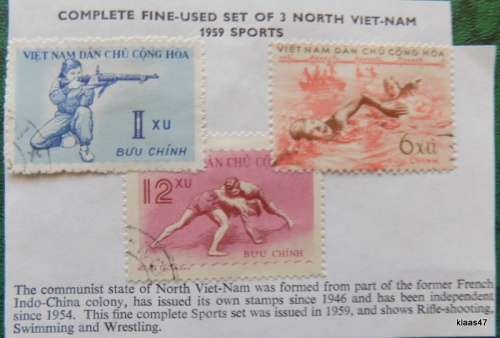Vietnam  - 1959 - Sport - Set of 3 Used hinged postage stamps