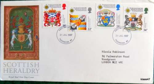 GB - 1987 - Scottish Heraldry Order of Thistle - Royal Mail FDC