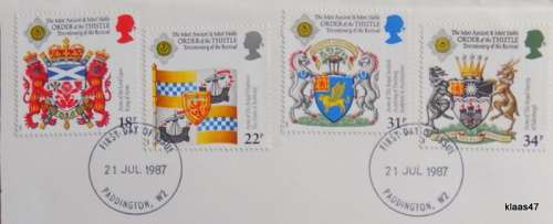 GB - 1987 - Scottish Heraldry Order of Thistle - Royal Mail FDC