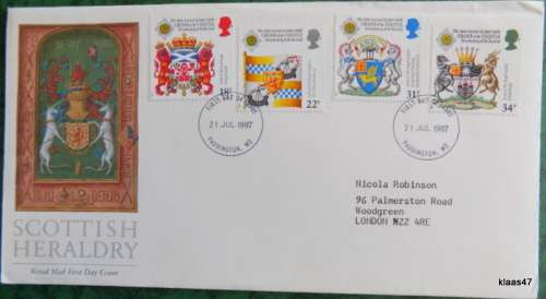 GB - 1987 - Scottish Heraldry Order of Thistle - Royal Mail FDC