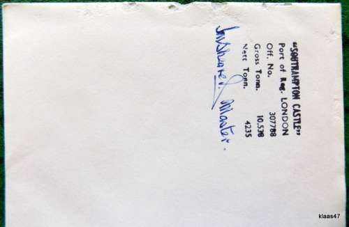 Union-Castle Line envelope - Southampton Castle - Post mark Ascension - JY 24 72