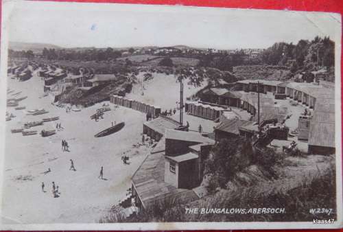 Vintage Valentine Post Card - Sepiatype - W.2347 - Bungalows, Abersoch - 1949 to France