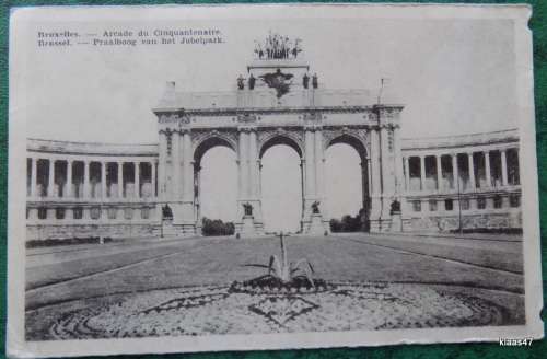 Brussels - Triumphal Arch - Post card - Postmark 1937 to Scotland