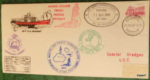 Ships Cover - No 36 - M.V. S.A. Agulhas - 1984 - Various cancellations