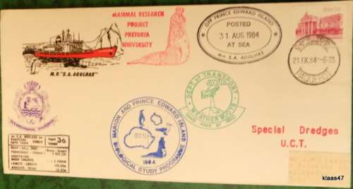 Ships Cover - No 36 - M.V. S.A. Agulhas - 1984 - Various cancellations