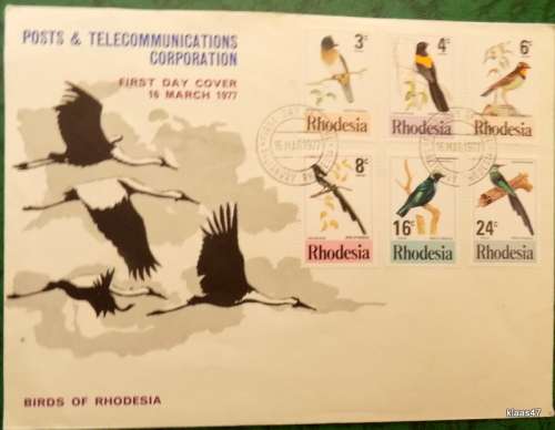 Rhodesia - 1977 - Post and Telecommunication Corp - Birds of Rhodesia - First Day Cover