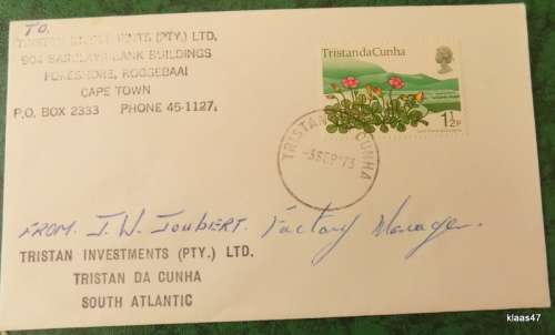 Tristan da Cunha - 1973 - Envelope