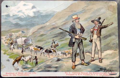 Sketches of South African Life - Series II - The Voortrekkers - No. 2 (Not posted - writing on back)