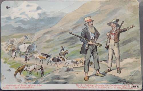 Sketches of South African Life - Series II - The Voortrekkers - No. 2 (Not posted - writing on back)