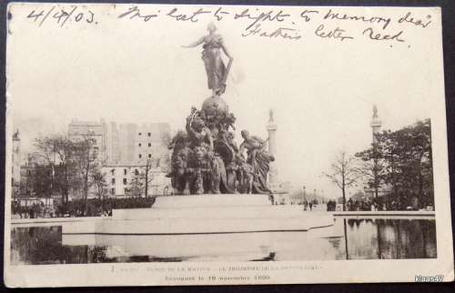 Vintage Post Card - 4/4/03 - PARIS 1899 - Posted Paris to Ireland
