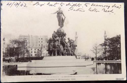 Vintage Post Card - 4/4/03 - PARIS 1899 - Posted Paris to Ireland