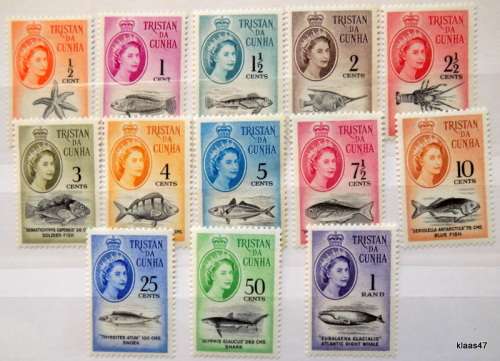 Tristan Da Cunha - 1961 - Elizabeth II - Decimal Set of 13 Unused not hinged stamps