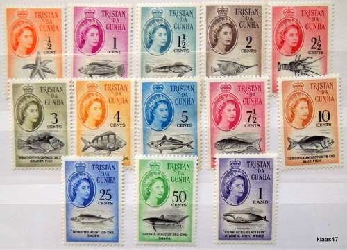 Tristan Da Cunha - 1961 - Elizabeth II - Decimal Set of 13 Unused not hinged stamps