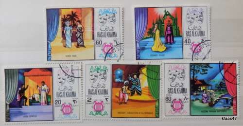 Ras al Khaima - 1969 - Famous Operas - 5 Cancelled stamps