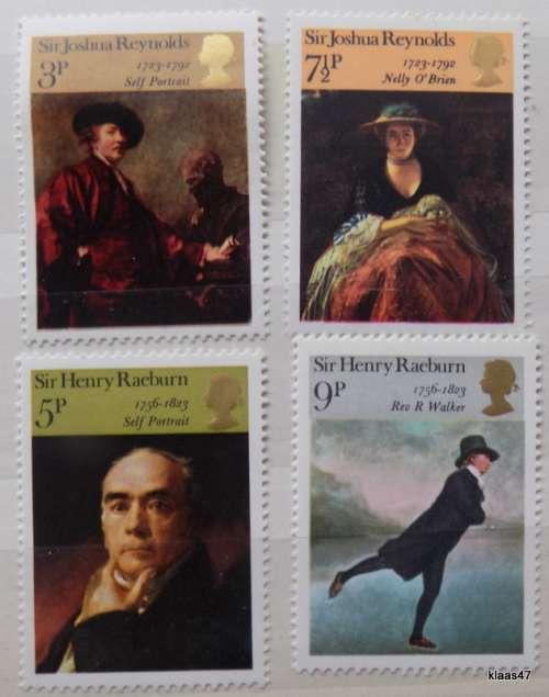 GB - 1973  - British Painters - Set of 4 Unused hinged stamps