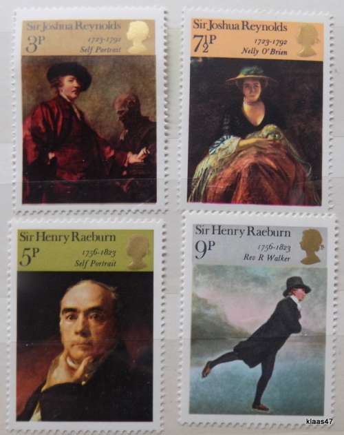 GB - 1973  - British Painters - Set of 4 Unused hinged stamps