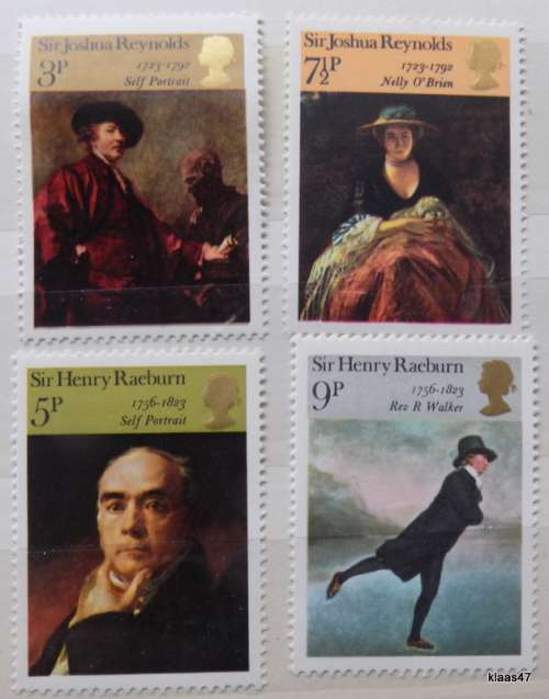 GB - 1973  - British Painters - Set of 4 Unused hinged stamps