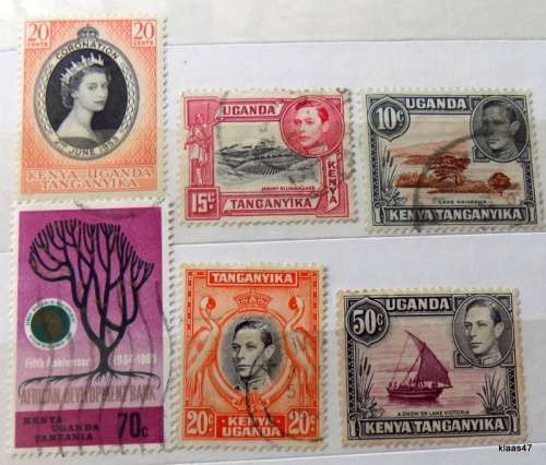 Kenya Uganda Tanganyika - Mixed Lot of 6 Used and Unused stamps