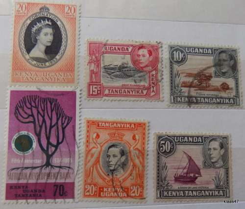 Kenya Uganda Tanganyika - Mixed Lot of 6 Used and Unused stamps