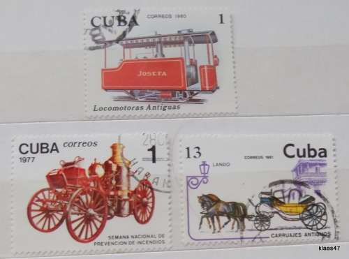 Cuba - 1977-81 - Vehicles - Mixed Lot of 3 Cancelled hinged