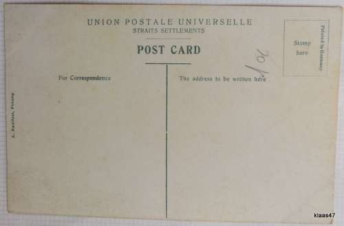 UPU Straits Settlements - Post card - No 156 - Ipoh Town - A Kaulfuss, Penang - Not posted