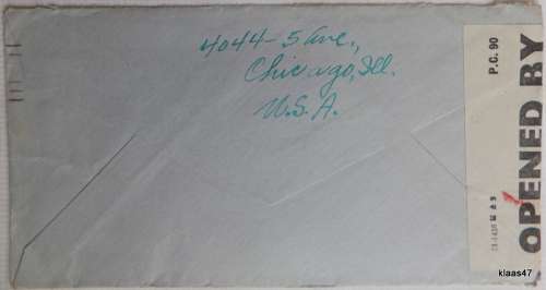 Censored Mail - 1943 - From Chicago, USA to Suffolk, England - Examiner 7258