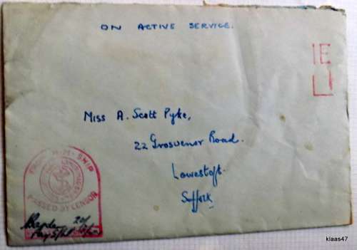 On Active Service - From H.M. Ship - Passed by Censor 20/3/44