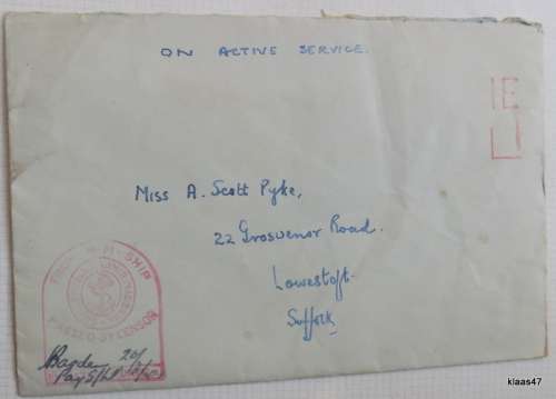 On Active Service - From H.M. Ship - Passed by Censor 20/3/44