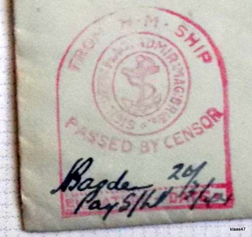 On Active Service - From H.M. Ship - Passed by Censor 20/3/44