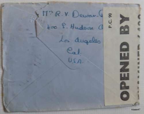 Censored Mail - 1940 - From California, USA to Bath, England - Examiner 6400