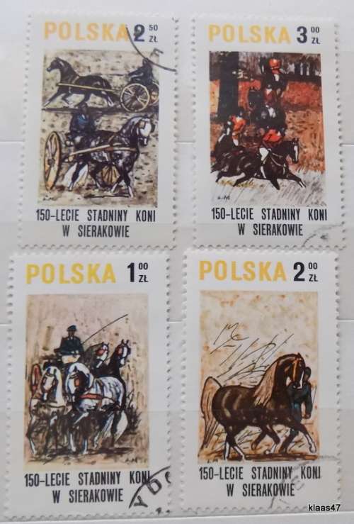 Poland - 1980 - Sierakov horse stud farm,150th anniv. - 4 Cancelled hinged stamps