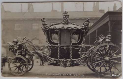 The King`s State Coach Photographed and Published by Albert Broom, Fulham, London - - Post Card