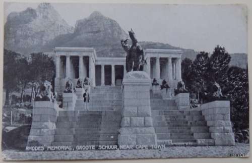 Rhodes` Memorial, Groote Schuur, near Cape Town.  Vintage British Manufacture Post Card -.