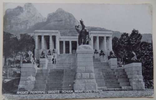 Rhodes` Memorial, Groote Schuur, near Cape Town.  Vintage British Manufacture Post Card -.