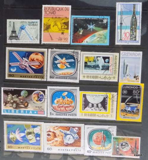 Mixed Lot of 16 Cancelled stamps : Theme: Space