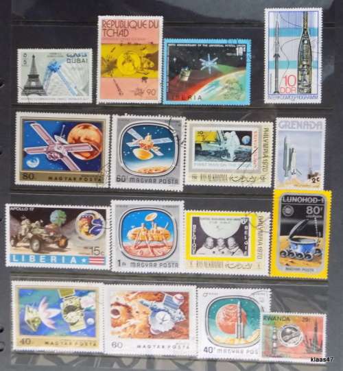 Mixed Lot of 16 Cancelled stamps : Theme: Space